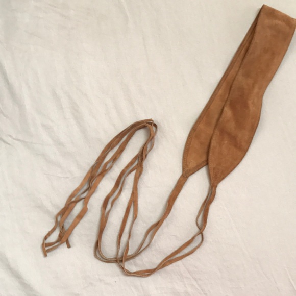 Vintage leather belt with fringe tie - Picture 4 of 5